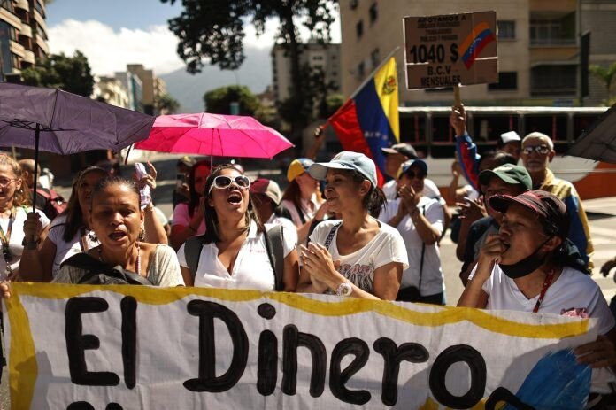 Protesta de trabajadores venezolanos